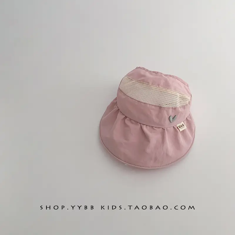 Girls Wide Brim Sun Hat with Ponytail Cap - Image 3