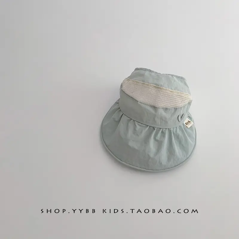 Girls Wide Brim Sun Hat with Ponytail Cap - Image 4