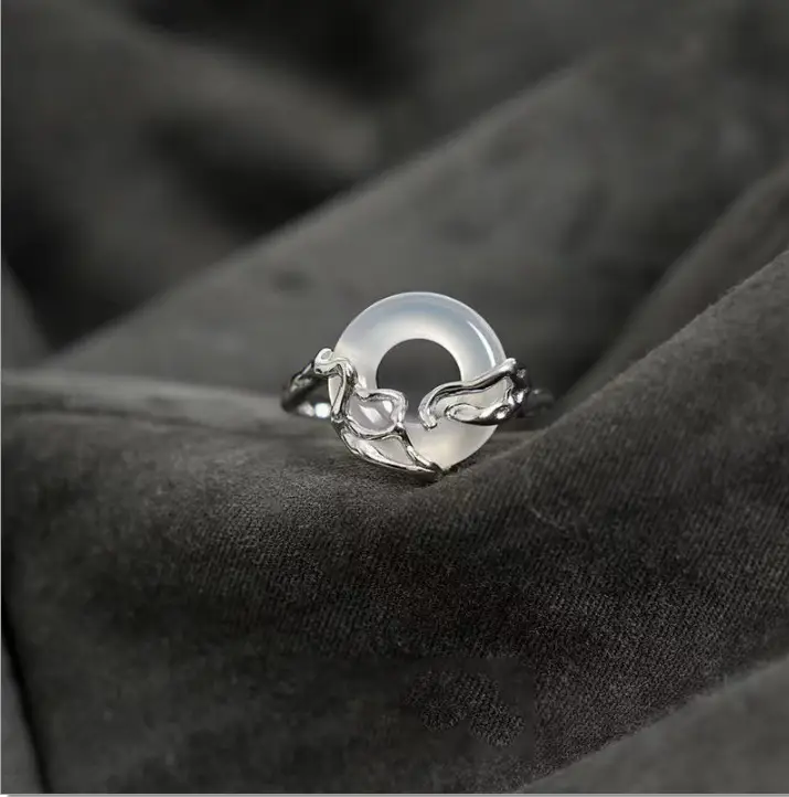 Ins Japanese and Korean Simple Wavy Ring Personalized Ring Niche Design Elegant Popular Tail Ring Finger Set for Women — feature 6