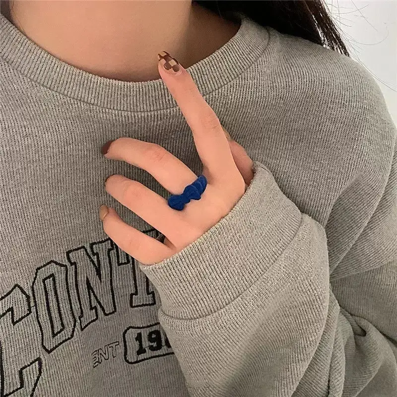 Ins Japanese and Korean Simple Wavy Ring Personalized Ring Niche Design Elegant Popular Tail Ring Finger Set for Women — feature 8