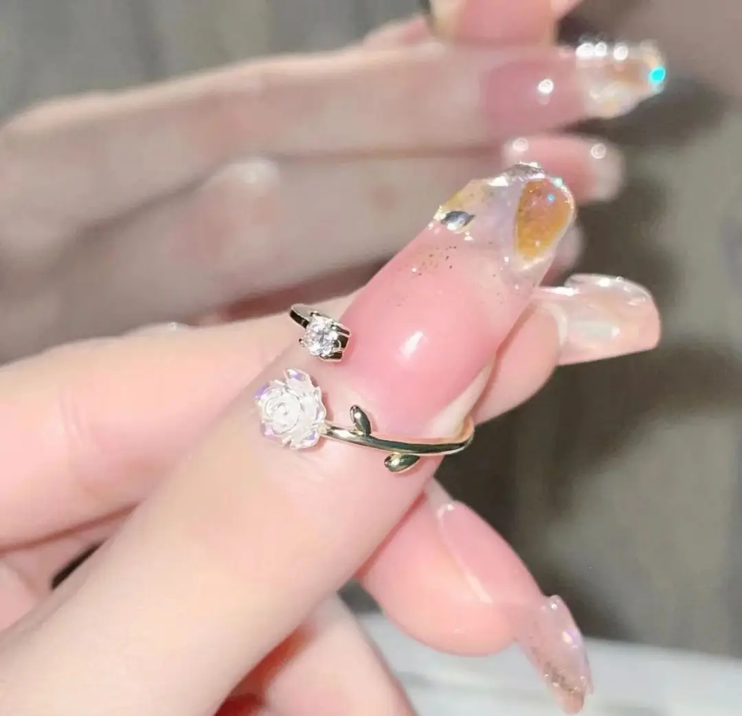 Ins Japanese and Korean Simple Wavy Ring Personalized Ring Niche Design Elegant Popular Tail Ring Finger Set for Women