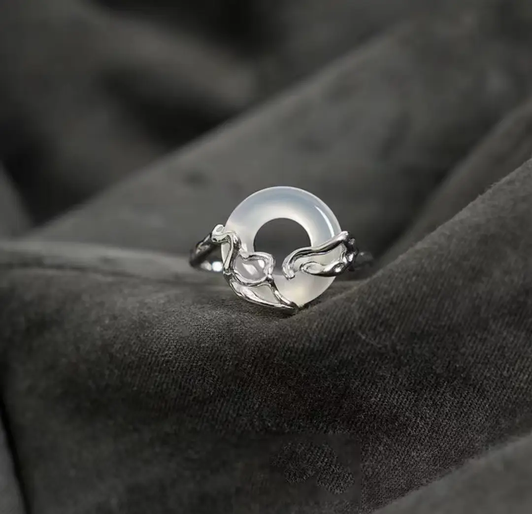 Ins Japanese and Korean Simple Wavy Ring Personalized Ring Niche Design Elegant Popular Tail Ring Finger Set for Women