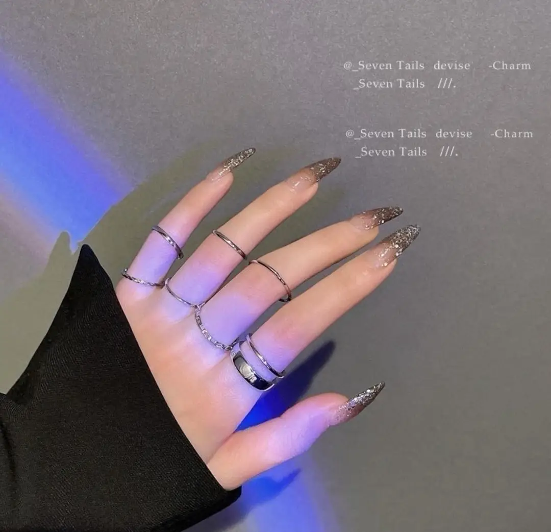 Ins Japanese and Korean Simple Wavy Ring Personalized Ring Niche Design Elegant Popular Tail Ring Finger Set for Women