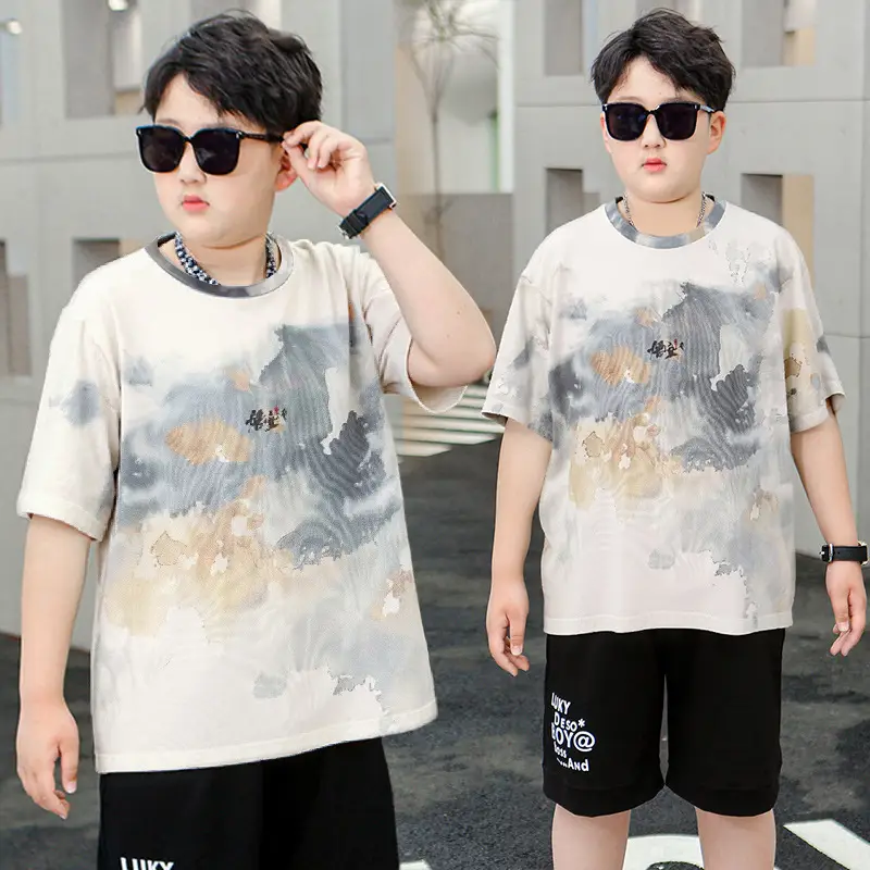 Chubby Boys Quick Drying T-Shirt Large Loose Summer Wear - Image 3