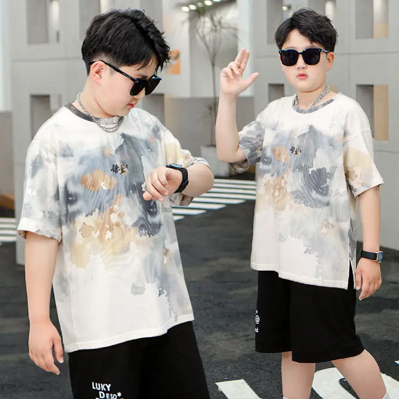 Chubby Boys Quick Drying T-Shirt Large Loose Summer Wear - Image 4