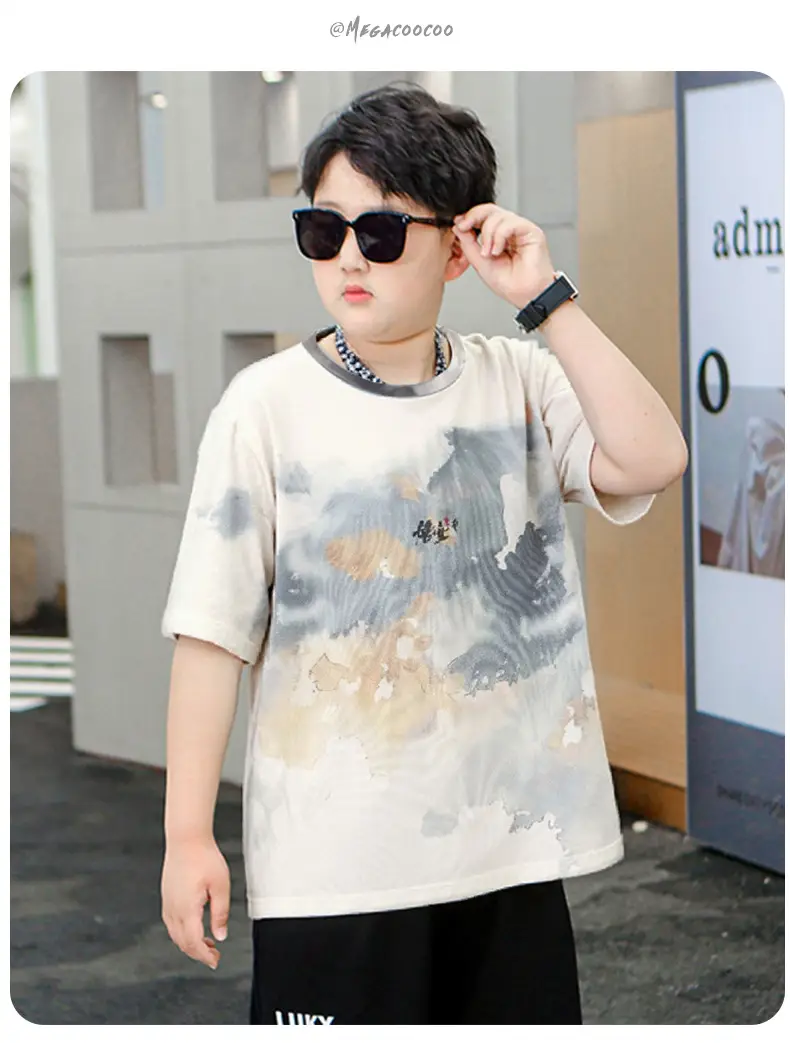 Chubby Boys Quick Drying T-Shirt Large Loose Summer Wear — feature 11