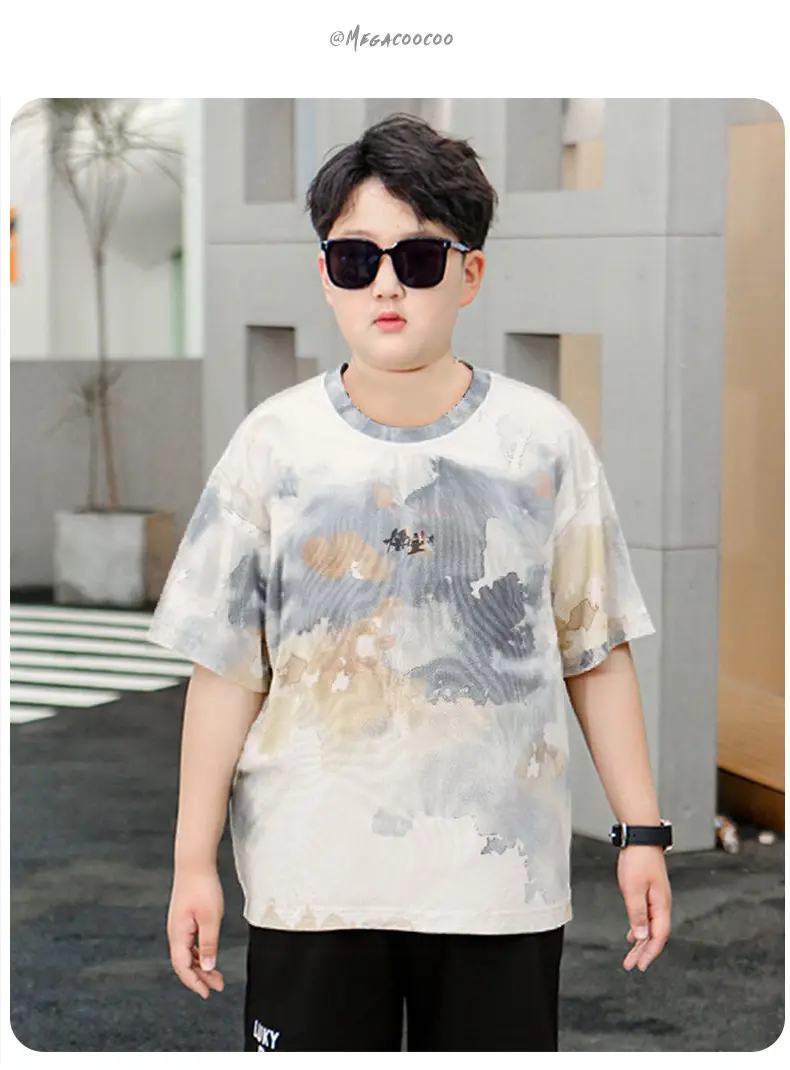 Chubby Boys Quick Drying T-Shirt Large Loose Summer Wear — feature 12