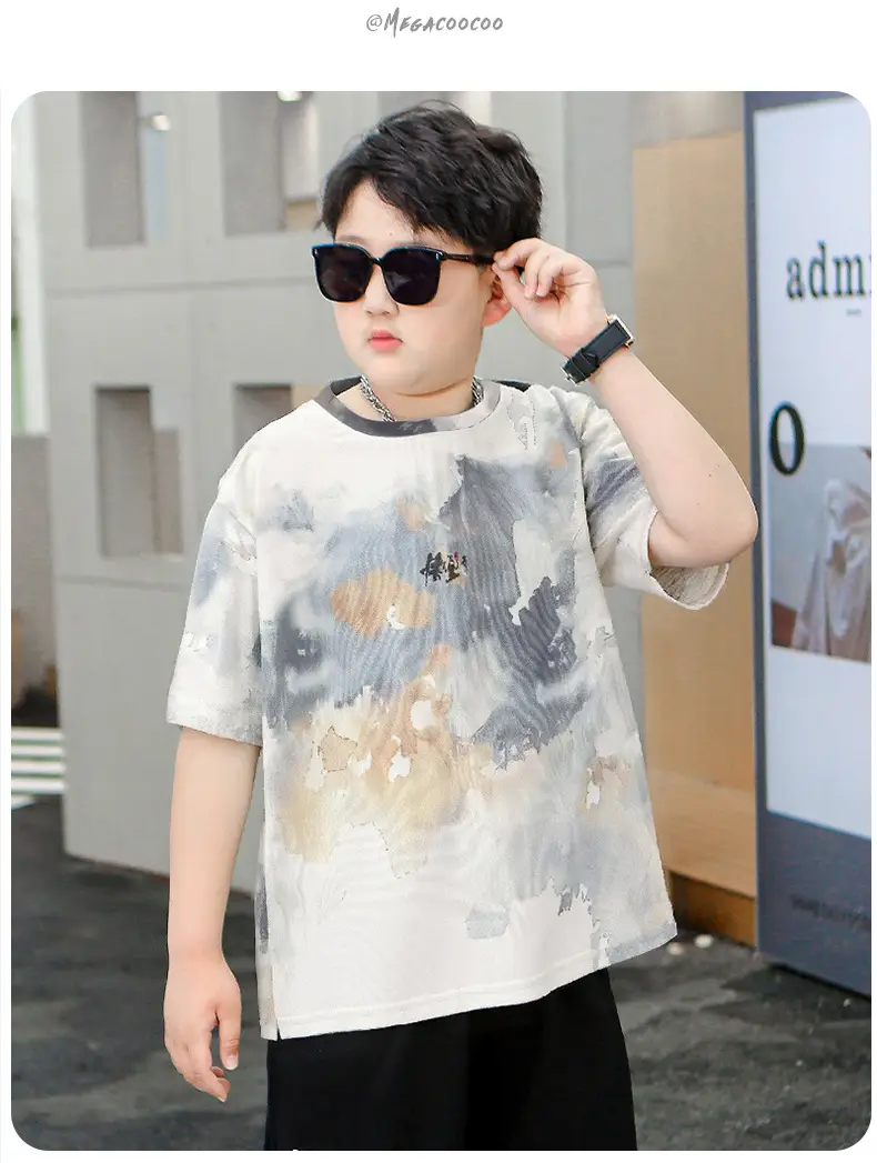 Chubby Boys Quick Drying T-Shirt Large Loose Summer Wear — feature 13