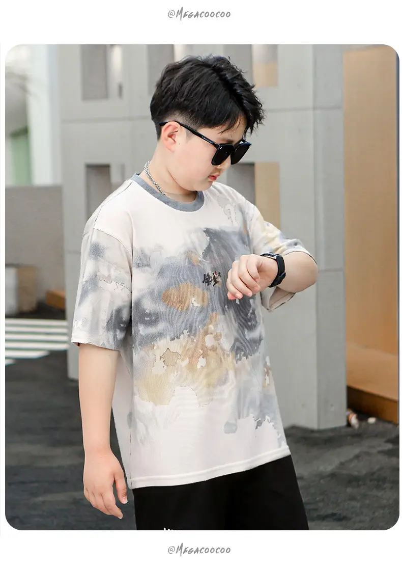 Chubby Boys Quick Drying T-Shirt Large Loose Summer Wear — feature 14