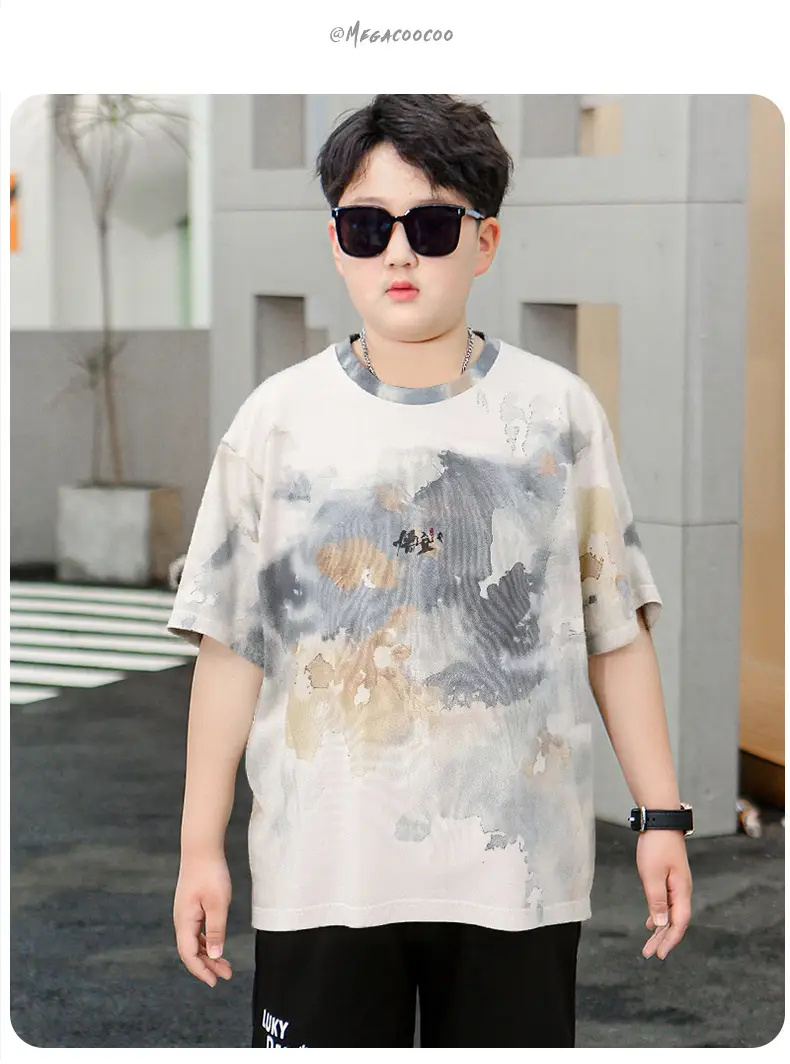 Chubby Boys Quick Drying T-Shirt Large Loose Summer Wear — feature 16