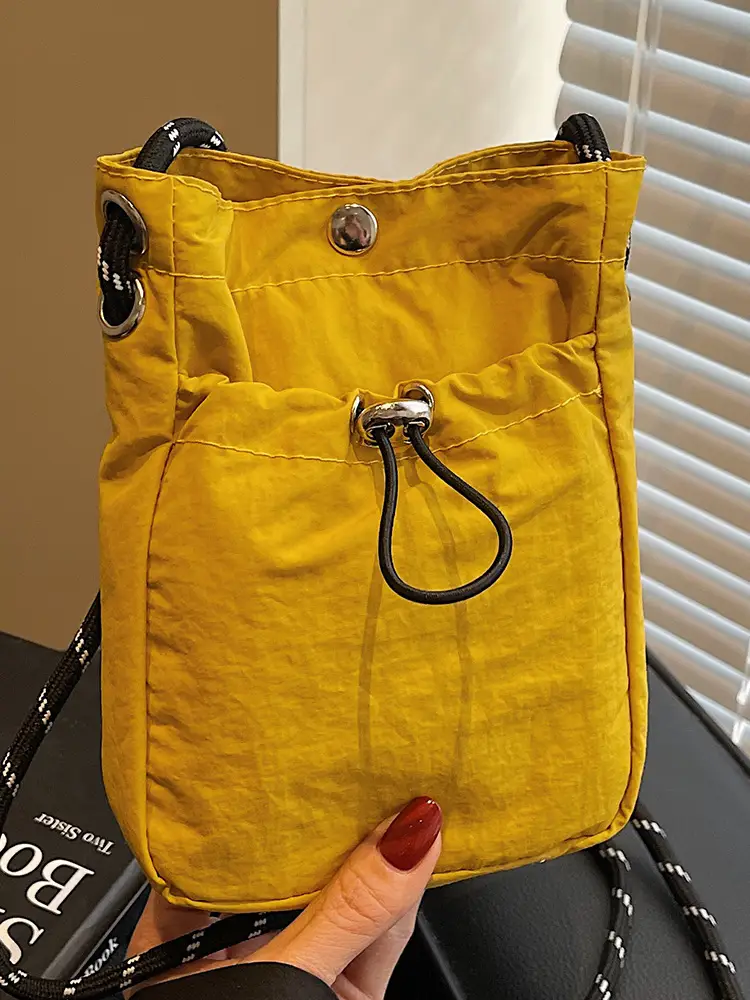 2025 Yellow Drawstring Shoulder Crossbody Bag for Women - Image 6