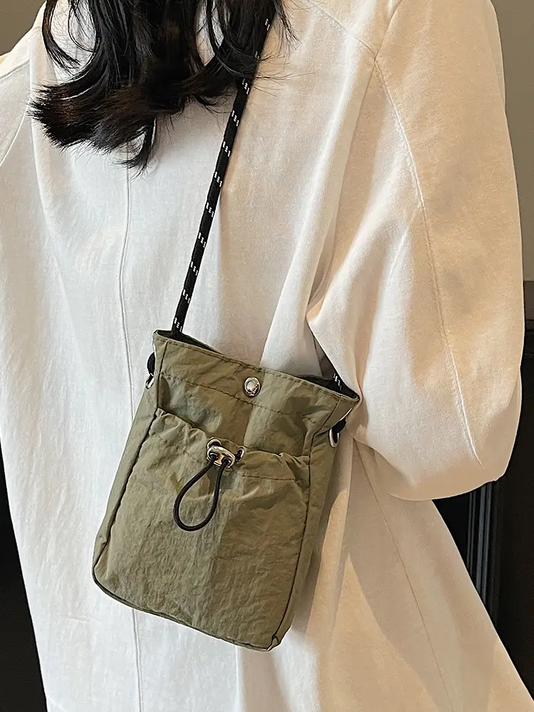 2025 Yellow Drawstring Shoulder Crossbody Bag for Women - Image 9