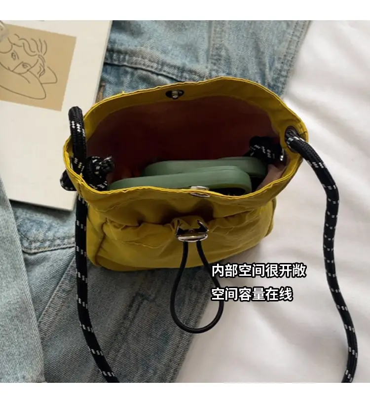 2025 Yellow Drawstring Shoulder Crossbody Bag for Women — feature 9