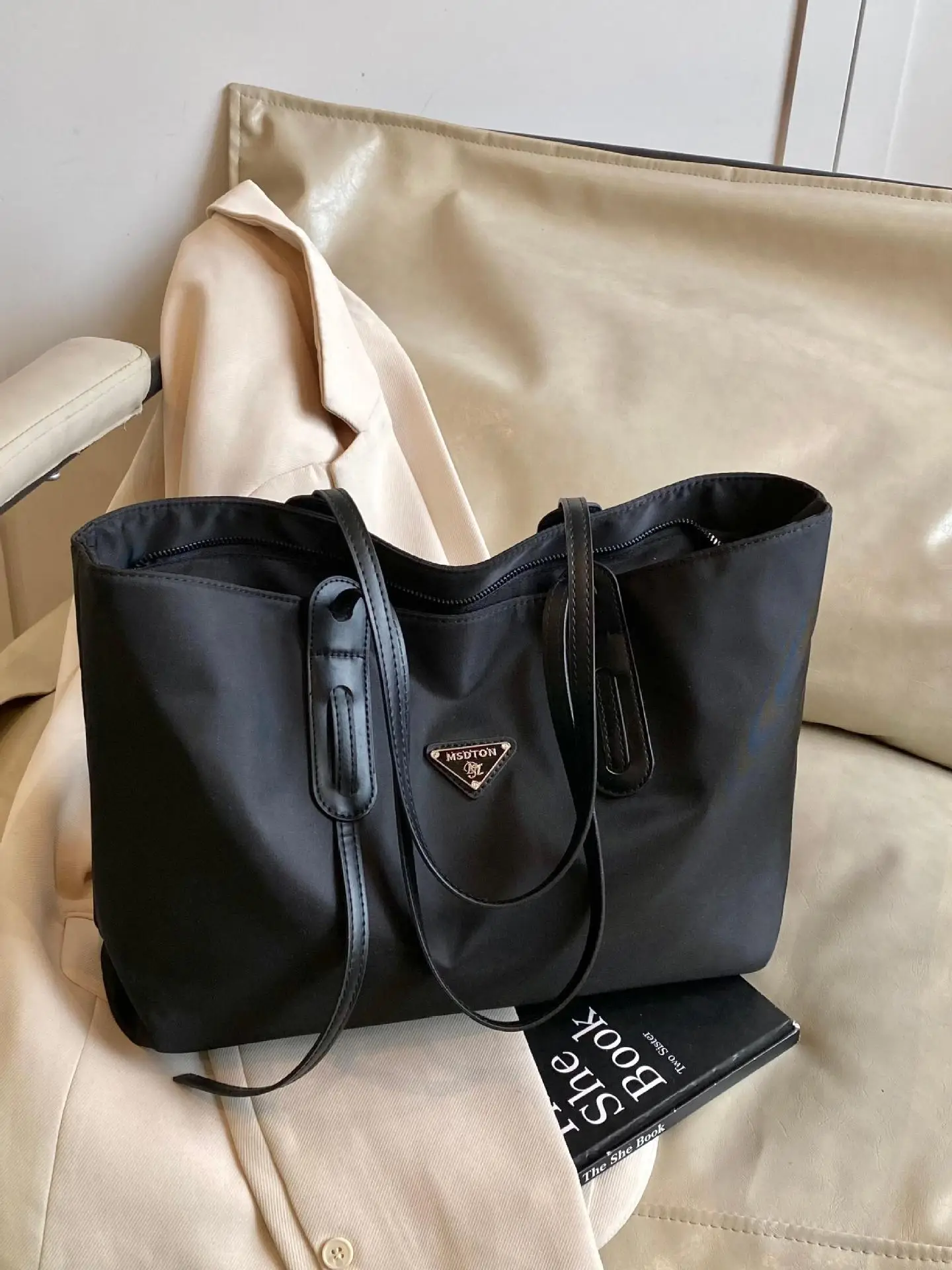 Black Oxford Tote Bag Women 2025 Casual Lightweight - Image 6