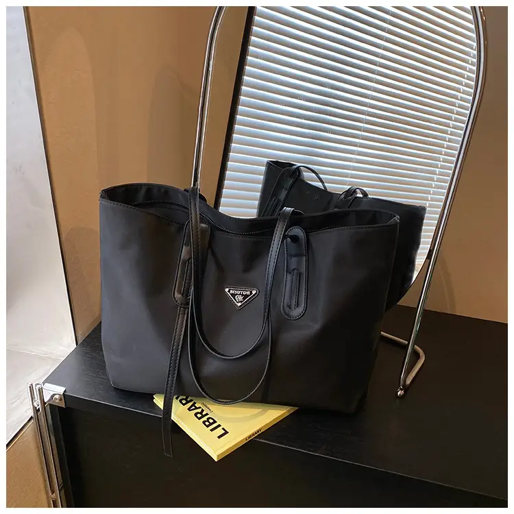 Black Oxford Tote Bag Women 2025 Casual Lightweight — feature 13