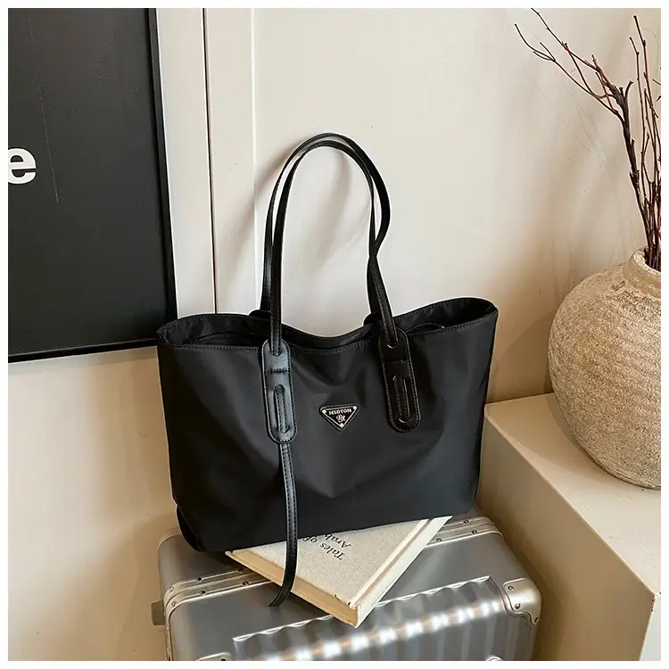 Black Oxford Tote Bag Women 2025 Casual Lightweight — feature 14