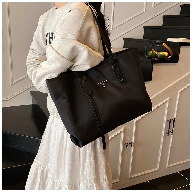 Black Oxford Tote Bag Women 2025 Casual Lightweight — feature 17