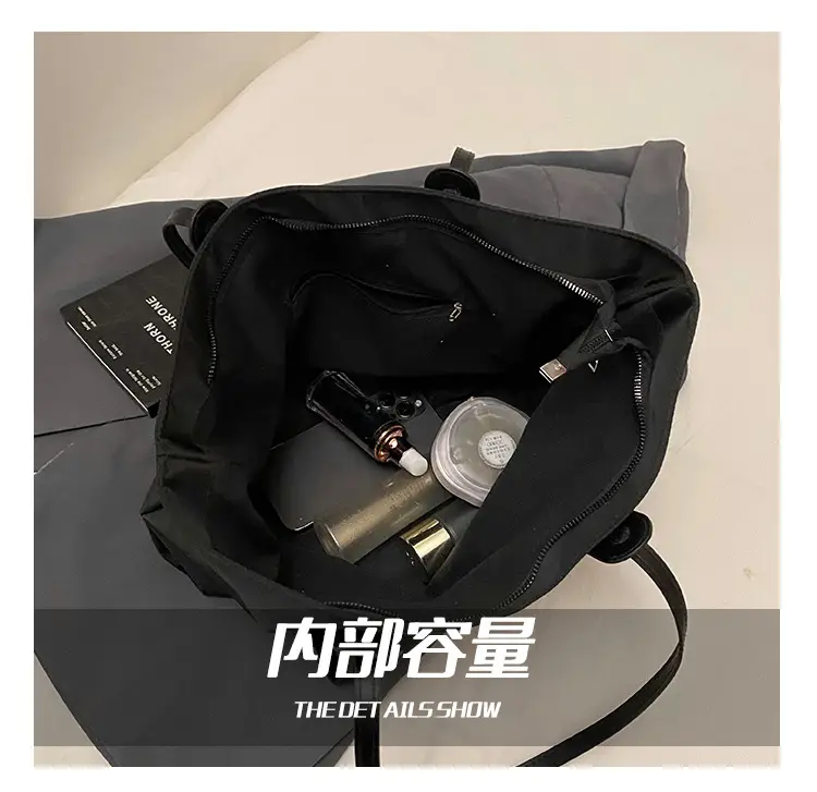 Black Oxford Tote Bag Women 2025 Casual Lightweight — feature 4