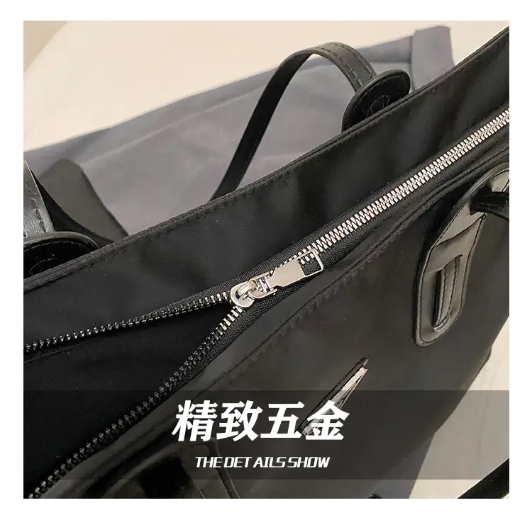 Black Oxford Tote Bag Women 2025 Casual Lightweight — feature 6