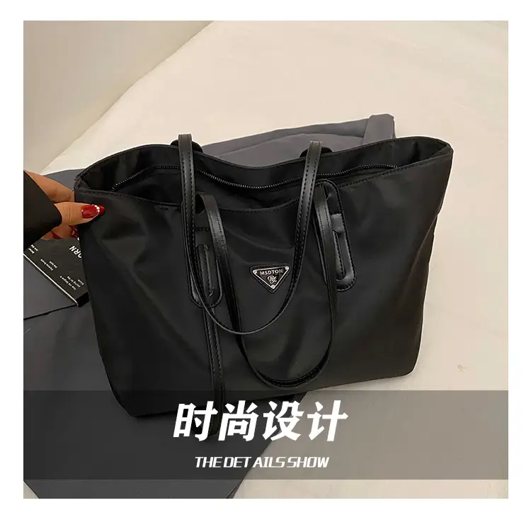 Black Oxford Tote Bag Women 2025 Casual Lightweight — feature 7