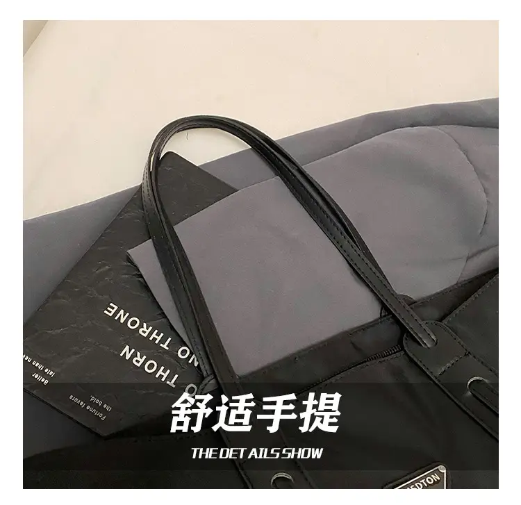 Black Oxford Tote Bag Women 2025 Casual Lightweight — feature 8