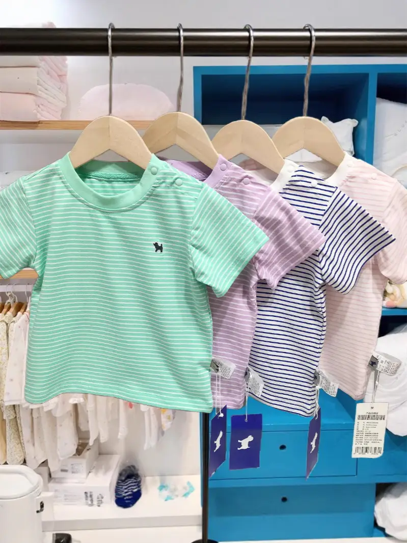 Korean Kids Striped T-Shirt Summer Boys Girls - Image 5