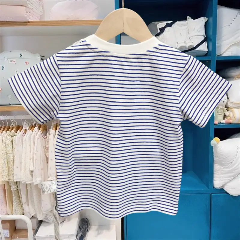 Korean Kids Striped T-Shirt Summer Boys Girls — feature 10