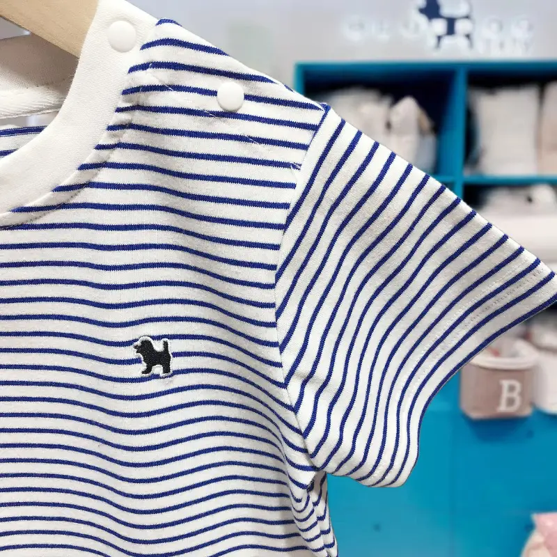 Korean Kids Striped T-Shirt Summer Boys Girls — feature 12