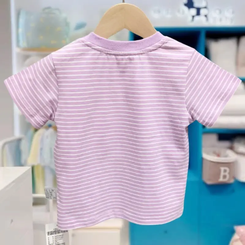 Korean Kids Striped T-Shirt Summer Boys Girls — feature 16