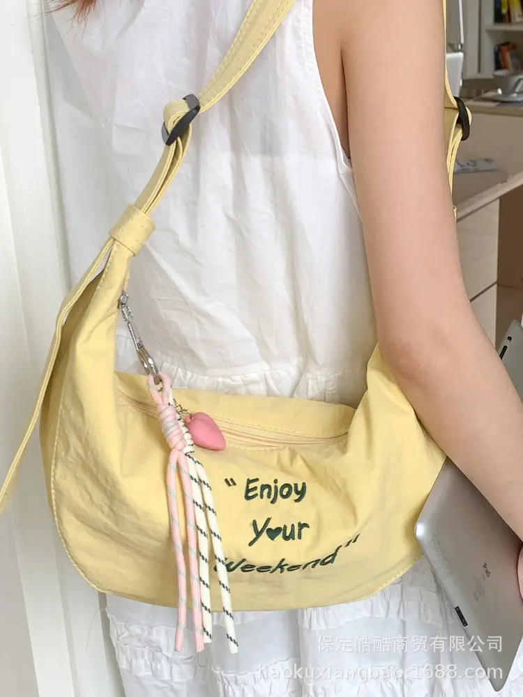 Women Yellow Embroidered Shoulder Crossbody Bag 2025 - Image 4