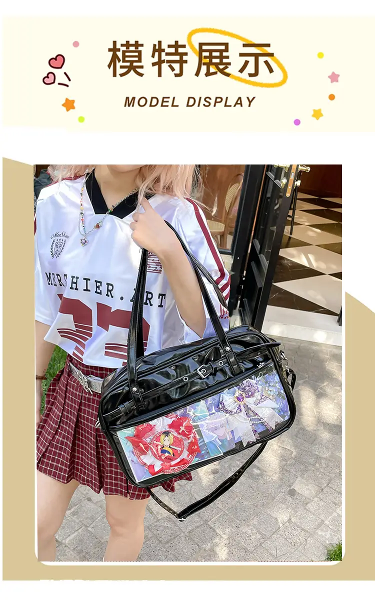 Transparent Two-Dimensional Pain Bag Large Capacity Women's Shoulder Crossbody Tote — feature 12