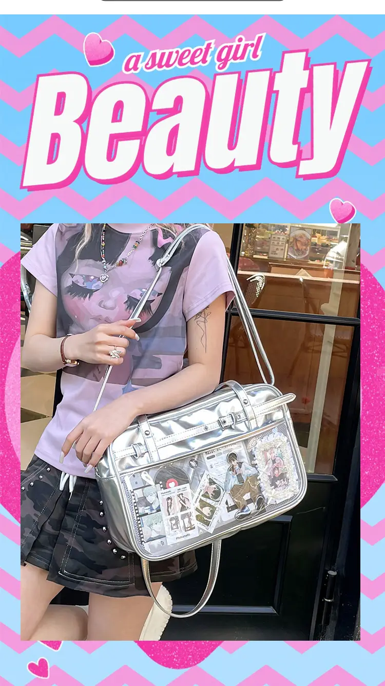 Transparent Two-Dimensional Pain Bag Large Capacity Women's Shoulder Crossbody Tote — feature 2