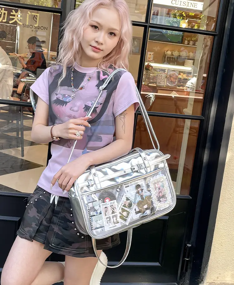Transparent Two-Dimensional Pain Bag Large Capacity Women's Shoulder Crossbody Tote — feature 20