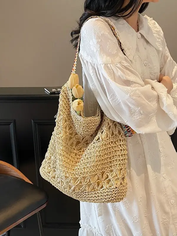 Women Cross-Border Woven Bag Large Capacity Summer Tote - Image 4