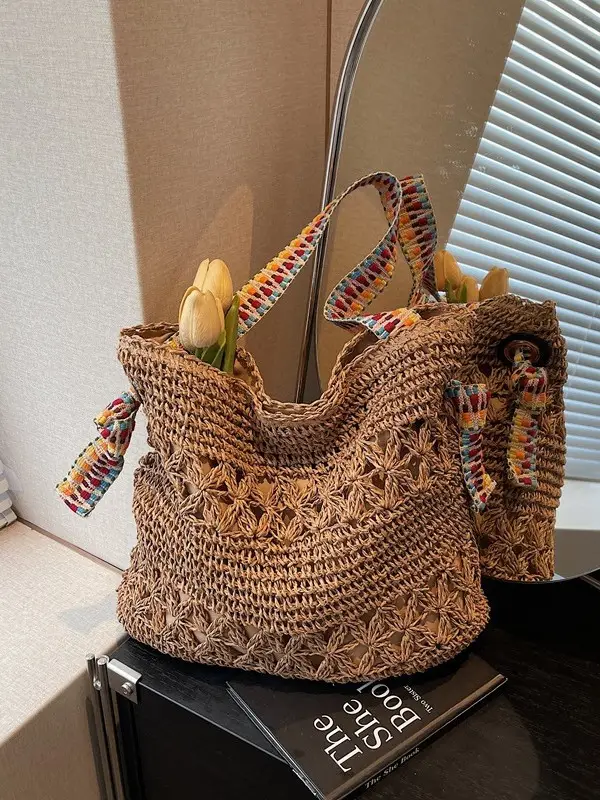 Women Cross-Border Woven Bag Large Capacity Summer Tote - Image 5