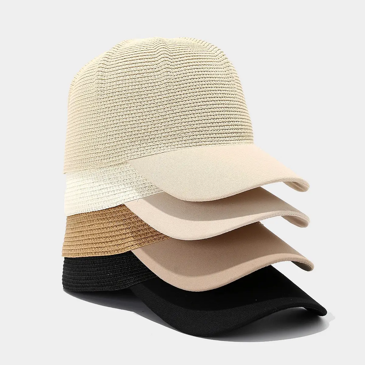 Japanese Style Straw Sun Hat Women Black Beige Brown — feature 2