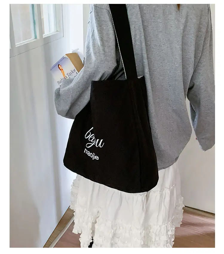 Women Striped Canvas Shoulder Bag 2025 New Lightweight Fashion Tote — feature 29
