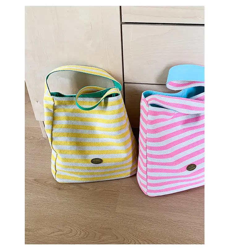 Women Striped Canvas Shoulder Bag 2025 New Lightweight Fashion Tote — feature 31