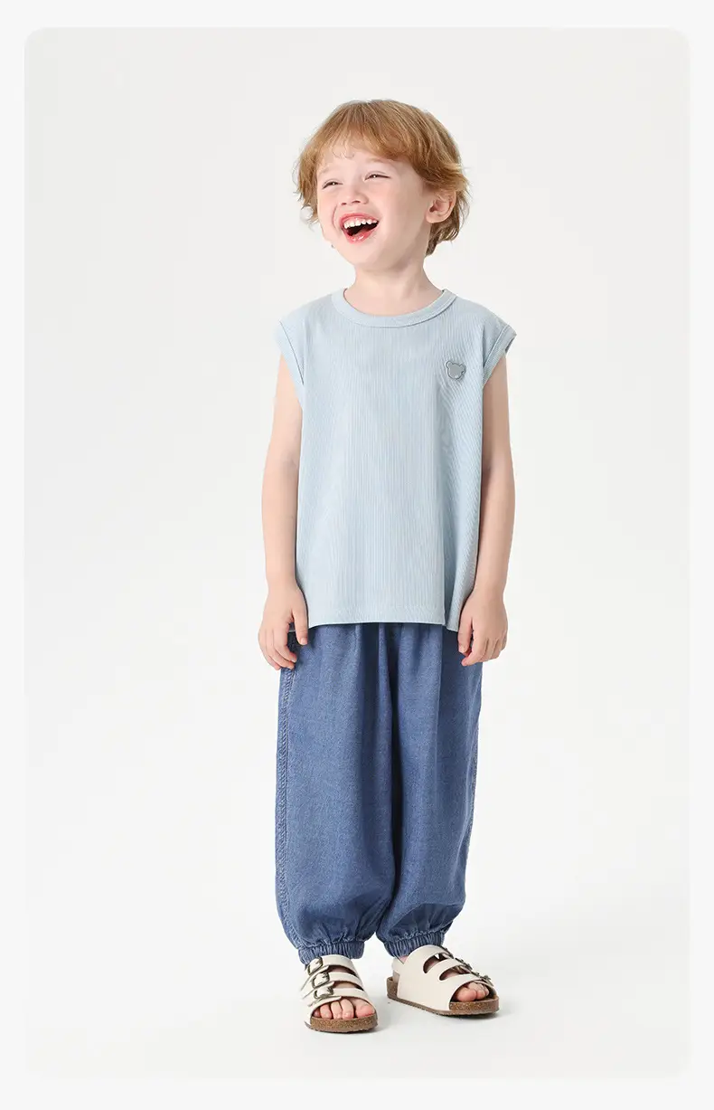Right European Boys' Sleeveless Vest Summer Light Blue 2026 — feature 20