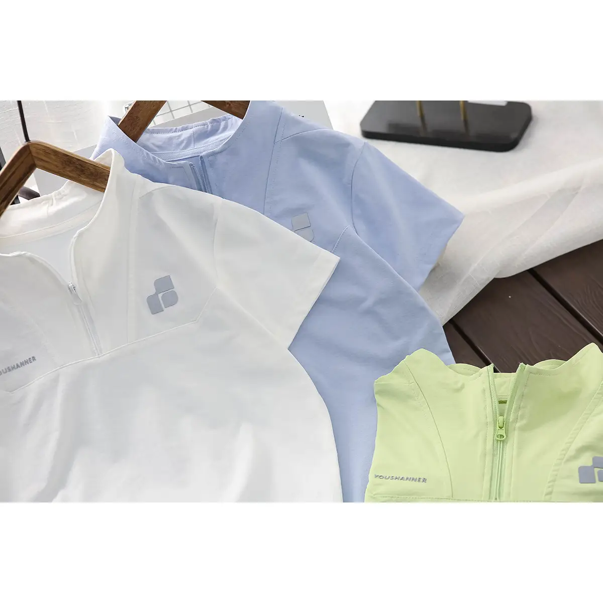 Boys 2025 Summer White Zip Front T-Shirt