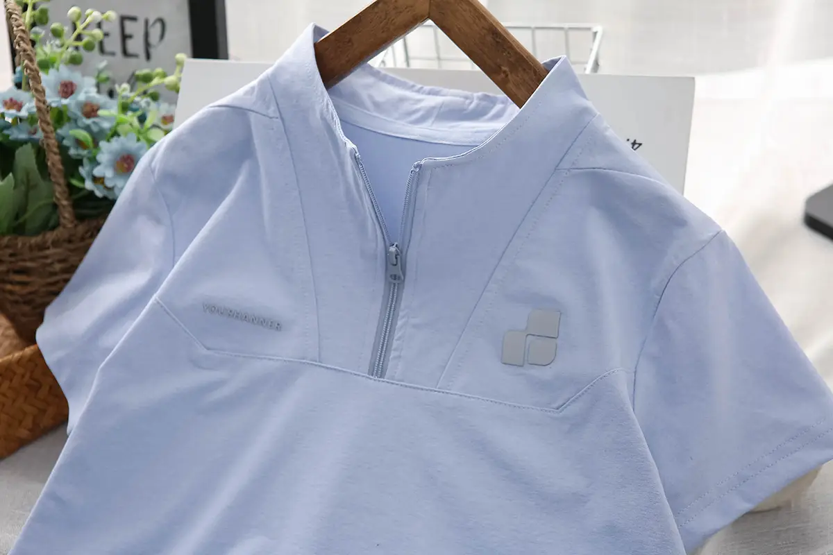 Boys 2025 Summer White Zip Front T-Shirt — feature 7