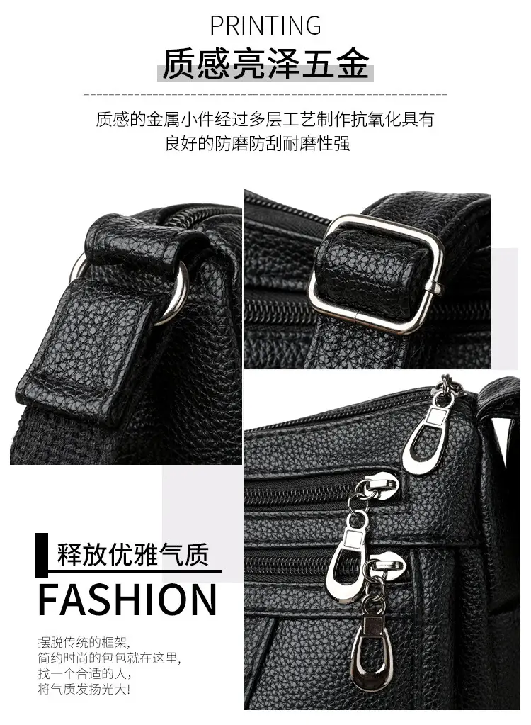 New Women's Soft Leather Crossbody Bag Large Capacity Multi Pocket — feature 11