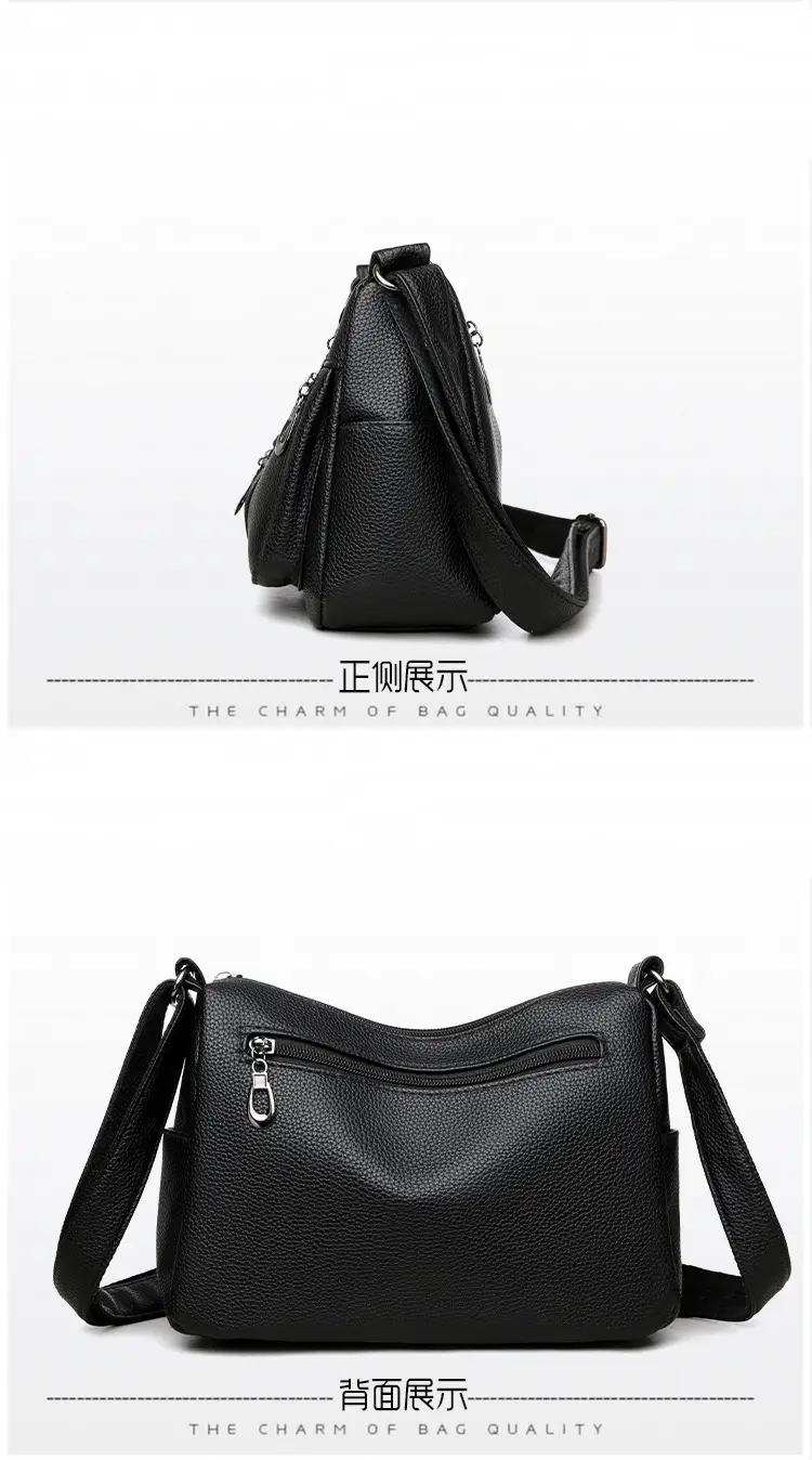 New Women's Soft Leather Crossbody Bag Large Capacity Multi Pocket — feature 14
