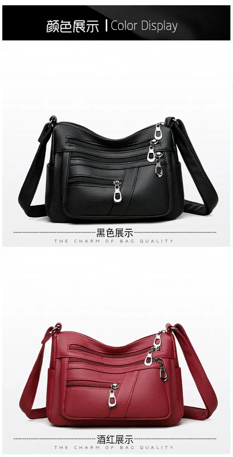 New Women's Soft Leather Crossbody Bag Large Capacity Multi Pocket — feature 22