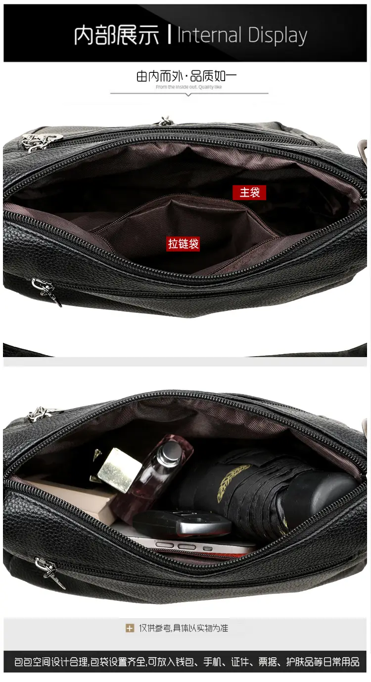 New Women's Soft Leather Crossbody Bag Large Capacity Multi Pocket — feature 3