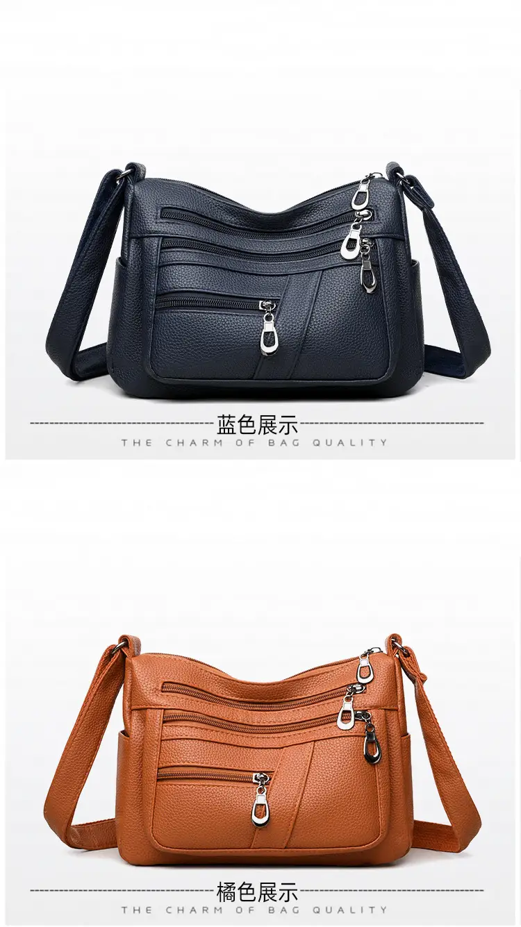 New Women's Soft Leather Crossbody Bag Large Capacity Multi Pocket — feature 4