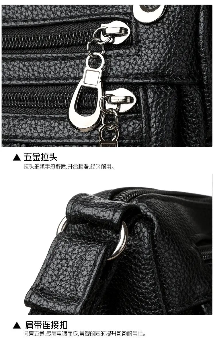 New Women's Soft Leather Crossbody Bag Large Capacity Multi Pocket — feature 6