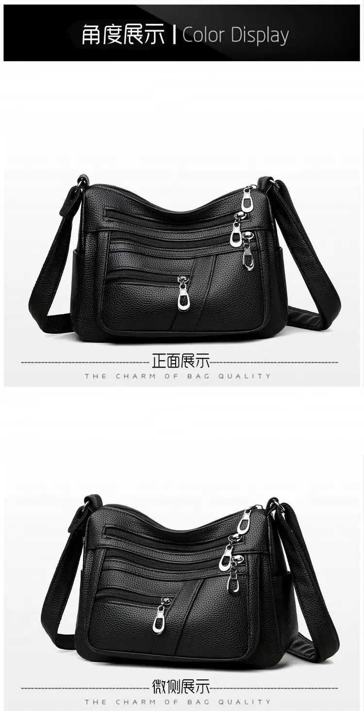 New Women's Soft Leather Crossbody Bag Large Capacity Multi Pocket — feature 7