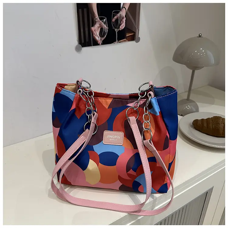2025 Printed Color Contrast Women's Tote Bag Large Capacity — feature 10
