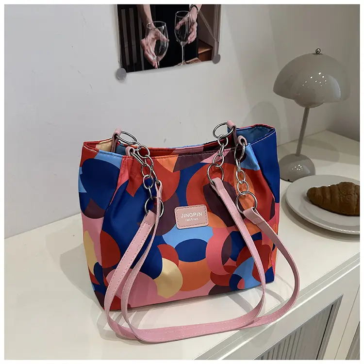 2025 Printed Color Contrast Women's Tote Bag Large Capacity — feature 11